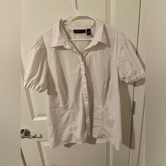 🧡Scalloped Ribbon Button Up - Picture 1 of 6